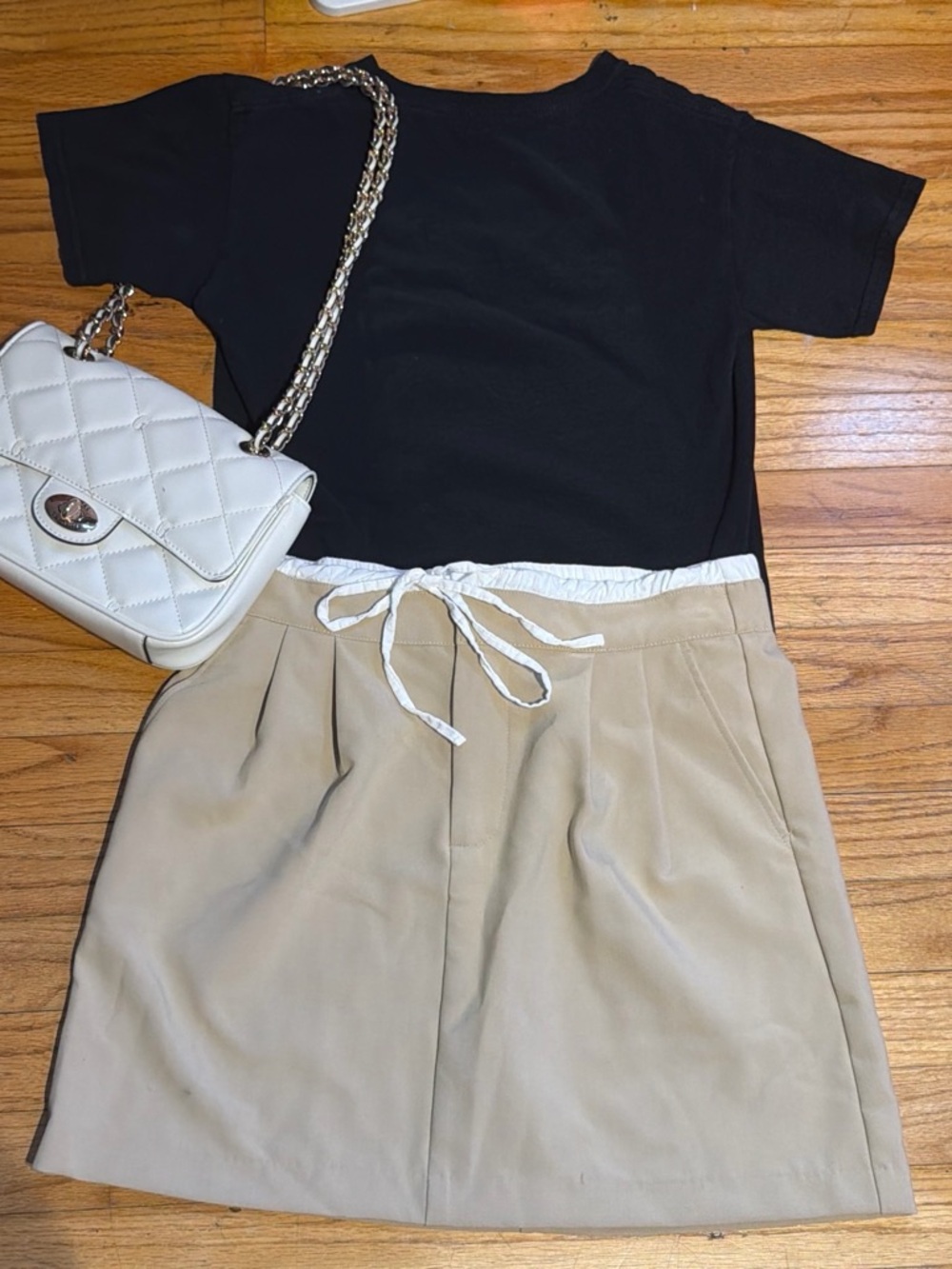 Women’s Khaki Drawstring Skort - Beige